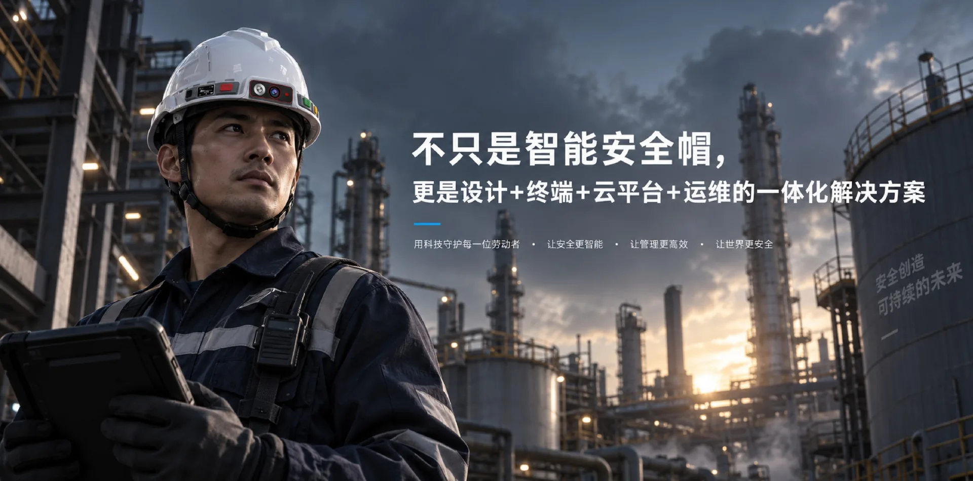 不只是智能安全帽，更是设计+终端+云平台+运维的一体化解决方案